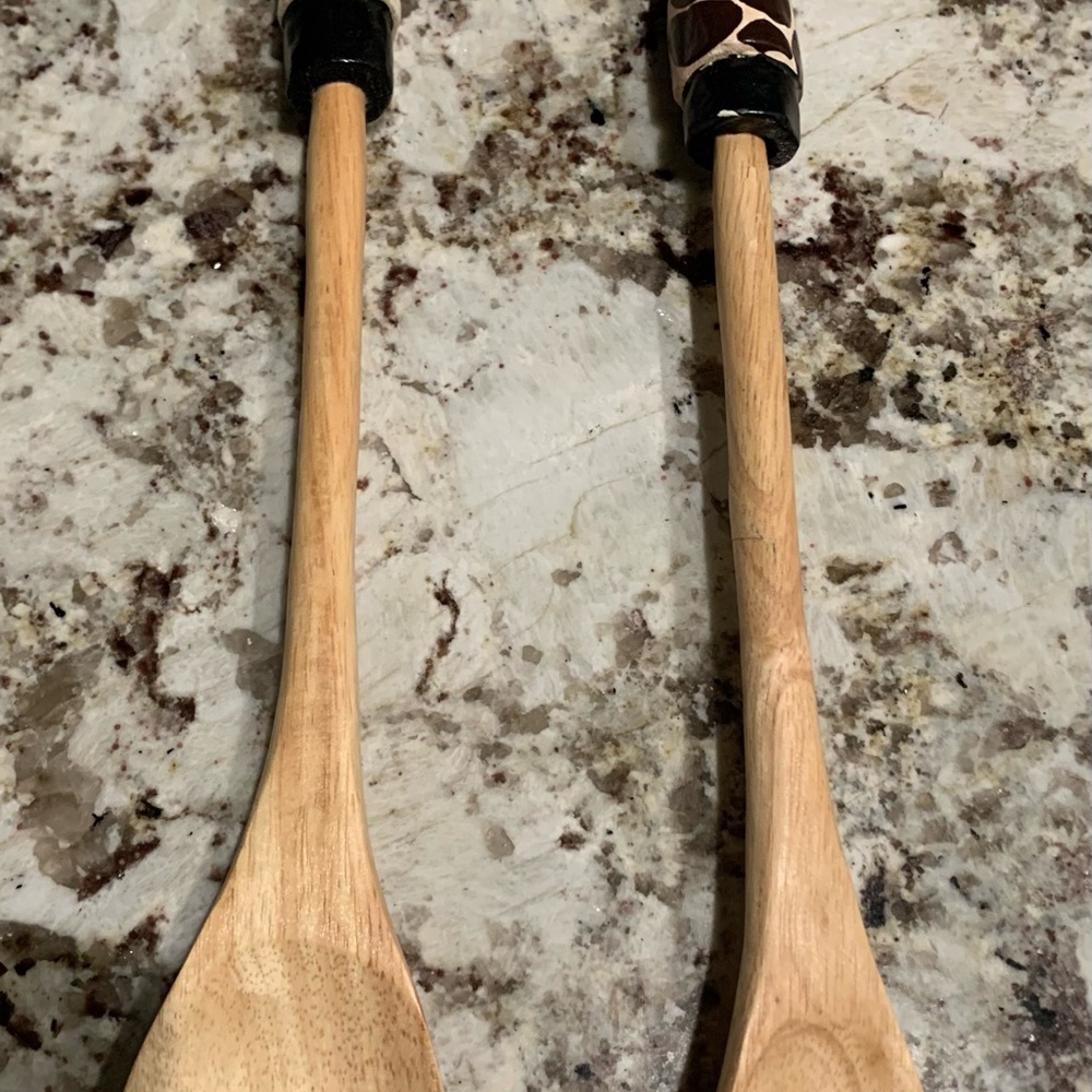 Festive Wooden Cooking Spoons with Animal Handles